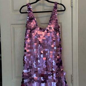 L’AGENCE Dark Lavender Sequin Tank-Mini Dress - Purple/Silver Ombre – Size M